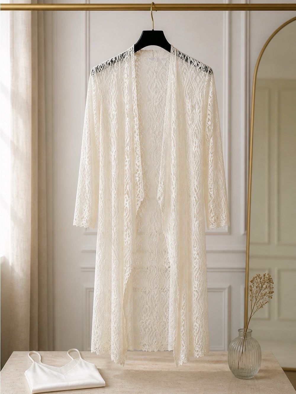 Lace Beach Cover-Up in Cream